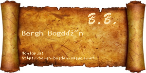 Bergh Bogdán névjegykártya
